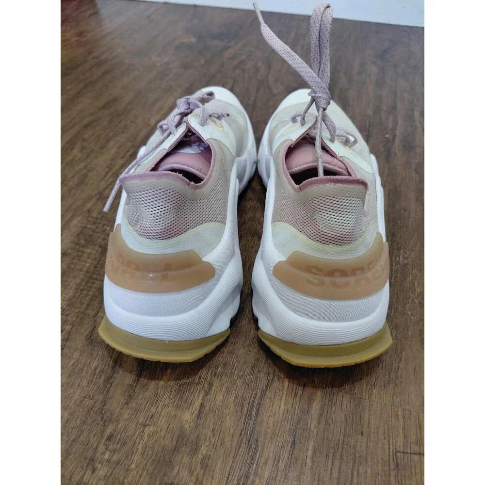 Sorel Shoes Womens 6.5 Kinetic Float Lace Up Sneakers White Pink